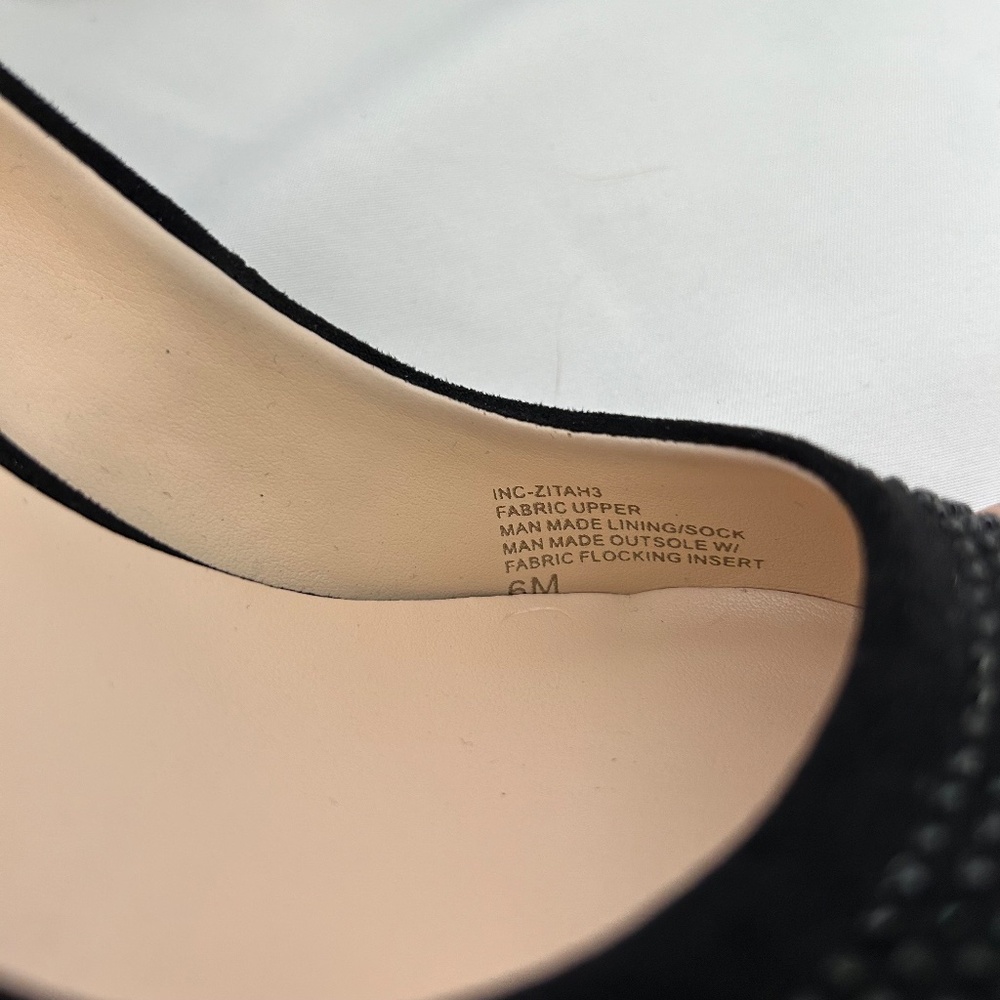 INC International Concepts Black‎ Embellished Pointed Toe Pumps, Size 6M - Picture 3 of 8